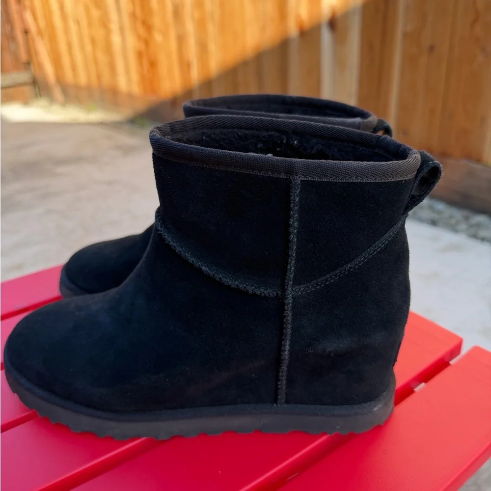 UGG Charcoal mini  Suede wedge Ankle Boots